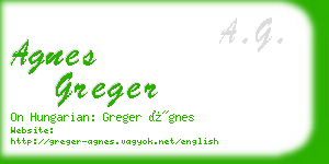 agnes greger business card